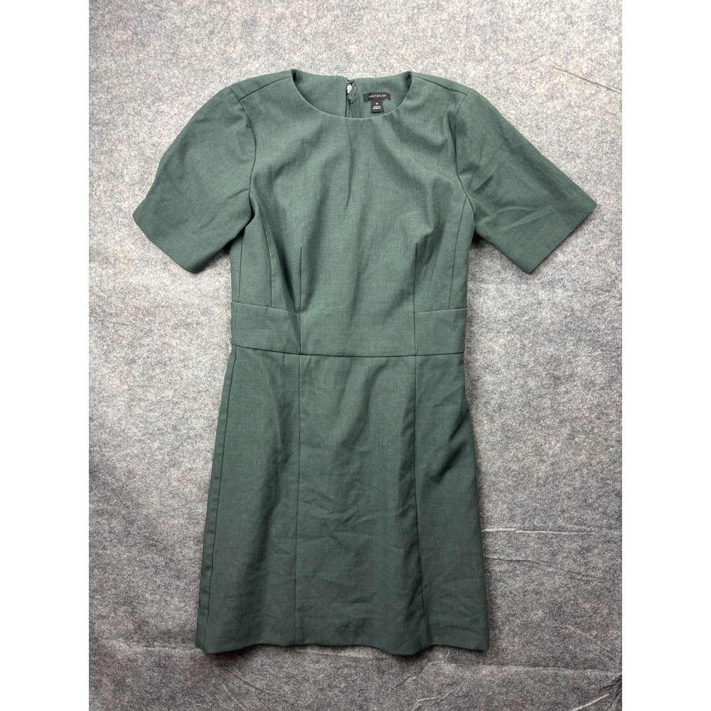 Ann Taylor Mini Dress Green Size 00 Stretch Office Work  Classy Minimalist Basic